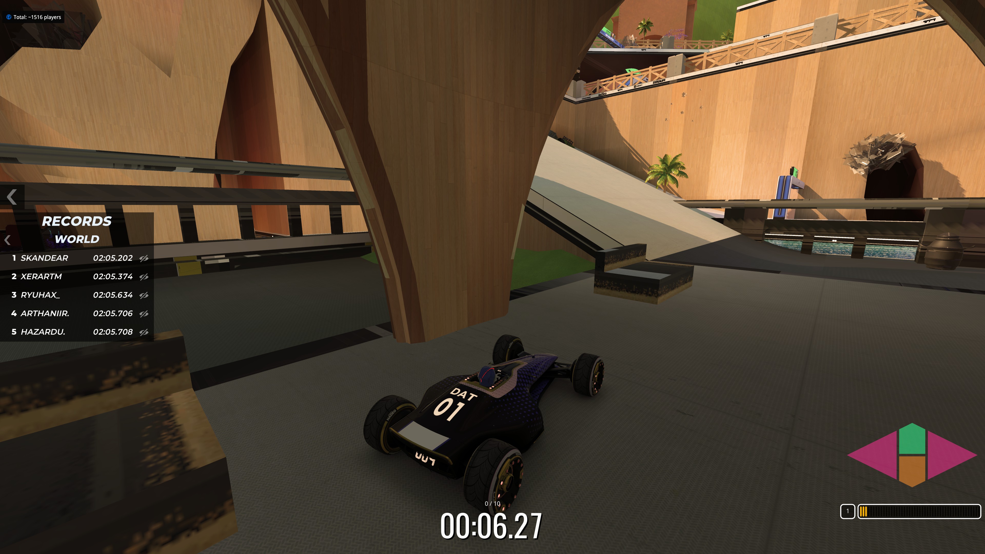 A screenshot of a trackmania car