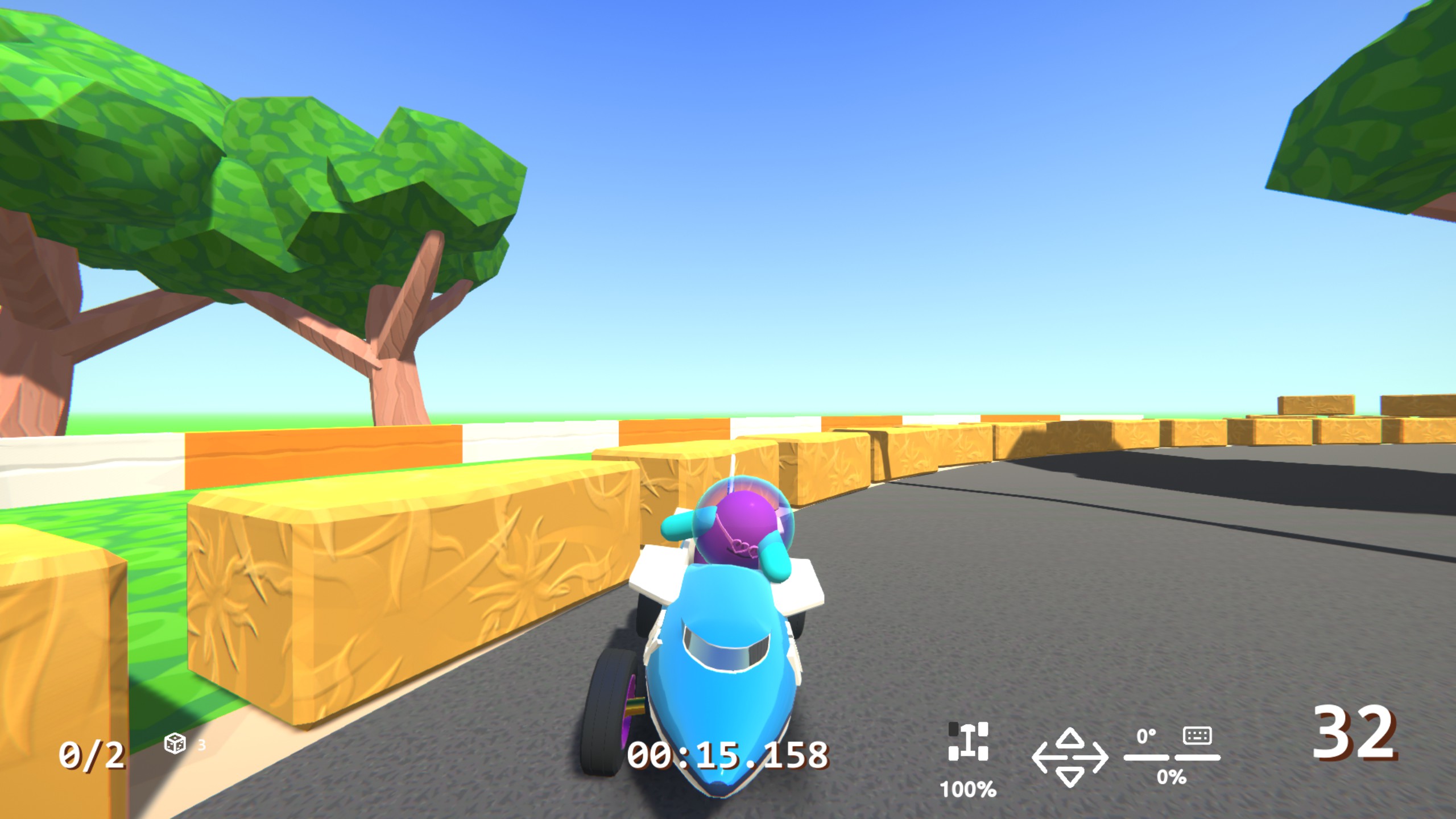 A screenshot of a just-crashed Zeepkist kart