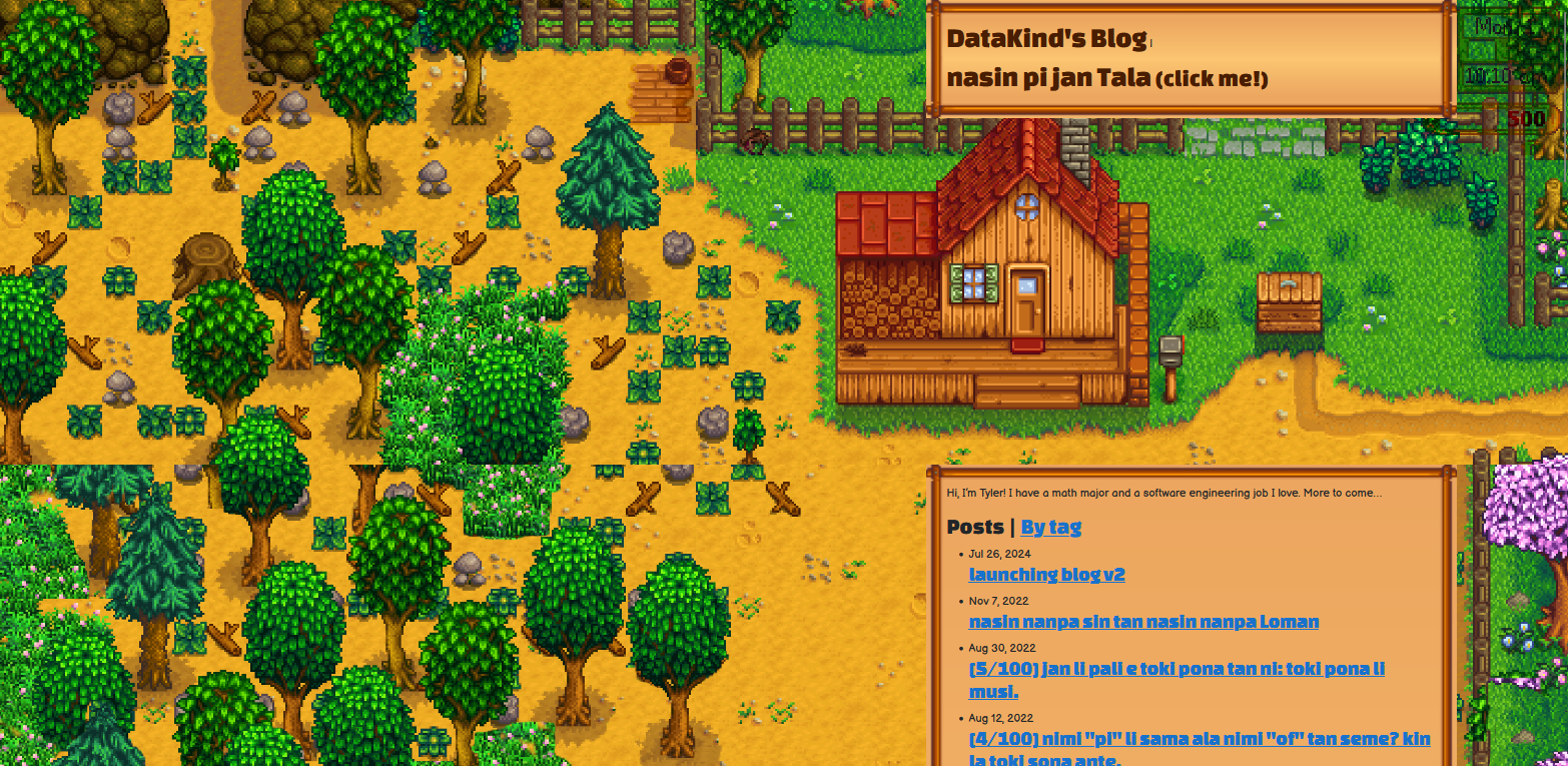 the old blog, stardrew valley themed